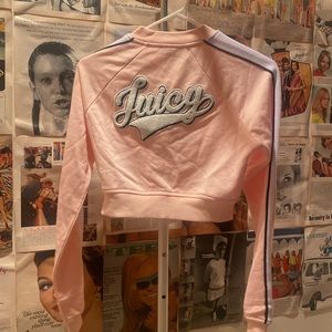 Juicy couture pink cropped zip up size XS